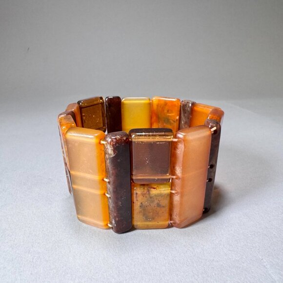 Baltic Amber Bracelet – Natural Rectangular Beads - Picture 1 of 5